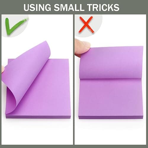 Sticky Notes 3x3 Self-Stick Notes Bright Colors Sticky Notes 4 Pads 100 Sheets/Pad (Purple) - Purple thumbnail 6