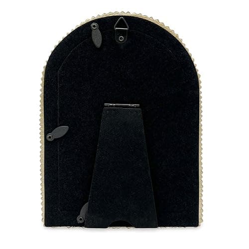 Isaac Jacobs 4x6 Champagne Gold Double Bead Arch Photo Frame with Black Fabric Easel, Tabletop, Wall-Mountable, Shelf and Desk, Decorative Art Design, Home Décor (4x6, Champagne Gold) thumbnail 3