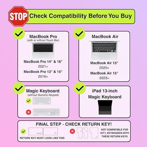 TIPPY TYPE Raised Keyboard Cover for Long Nails - Fits MacBook Pro & Air, iPad 13", & Magic Keyboard (No Numpad) -Silicone -The Original -Comfortable Typing, Quiet, Nail Protection (Milky White) thumbnail 2