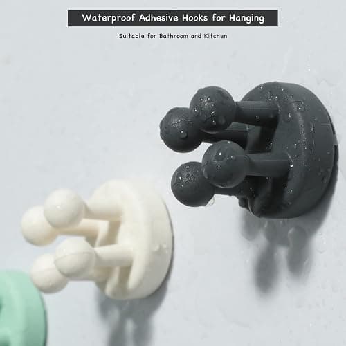 iBetterLife 5Pcs Self-adhesive Hooks Holders - Mounted to Wall Mirror for Clipping & Hanging Toothbrush Razor Towel Key Plug Cable, Utility Holder for Kitchen Bathroom Home Office Dorm Room Essentials thumbnail 6