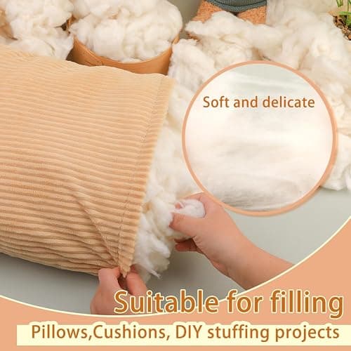 ZXIIXZ 1.1 lb Natural Cotton Filling Cotton Stuffing for Stuffed Animals | (7oz-4.4 lb) Warm Cotton Batting Fiber Fill for Couch Cushion Pillow Home DIY Craft Stuffing thumbnail 6