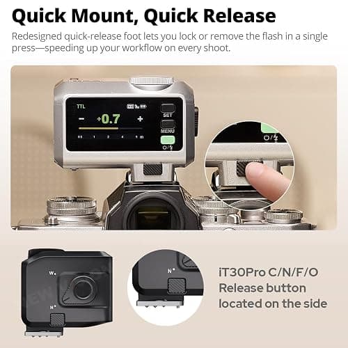 Godox iT30 Pro C iT30Pro C iT30ProC iT30Pro-C Mini Flash for Canon Camera, TTL Auto-Exposure, HSS 1/8000 Seconds, 2.4G Wireless Xsystem, 2.8" Full-Color Touchscreen, Lithium Battery (Black) thumbnail 8