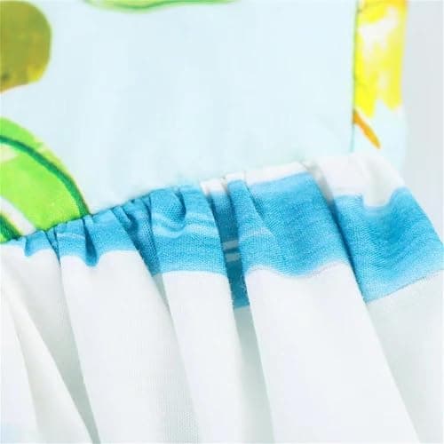 Lemon Print Backless Spaghetti Strap Ankle-Length A-Line Dress Women thumbnail 4