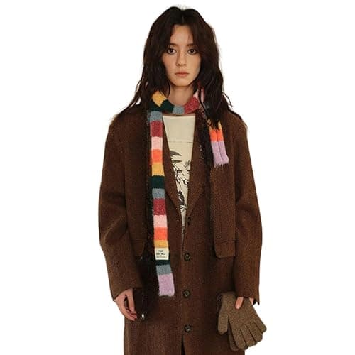 PEAINJ Striped Scarf for Women Knit Scarf Long Skinny Colorful Scarf Womens Winter Fashion Neck Scarves Y2k Accessories thumbnail 2