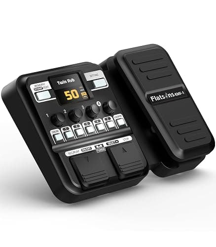 Flatsons KMF-1 Multi-Effects Guitar Pedal with 77 Practice Effects | 50 Presets, 42 Drum Rhythms, 18 Amp/Cab Sims, Color Screen, Aux In, Tuner, Looper, Expression/Wah/Volume, Distortion - Image 1