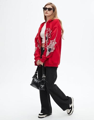 Hesaco Y2K Unisex Streetwear - Hoodies for Men Spider Hoodies for Women - Oversized Graphic Hoodie Vintage Style 2024 Trendy thumbnail 3