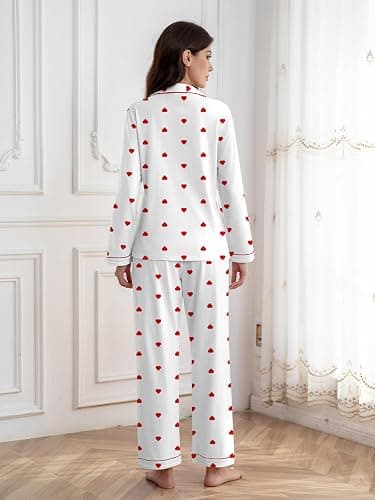 QZH.DUAO Girl & Women's 100% Cotton Pajamas Set Long Sleeve Button Down Sleepwear Nightwear Soft Pjs Sets, 5 Years - L thumbnail 6