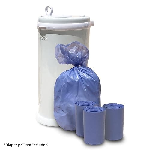 Disposable Diaper Pail Refills Compatible with Ubbi Diaper Pail | Diaper Pail Refill Bags made with Recycled Material | Fresh Powder Scent for Odor Control | Disposable Diaper Trash Bags (75 Count) thumbnail 7