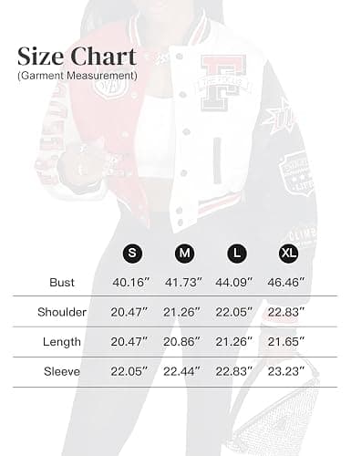 Flygo Women's Cropped Varsity Jacket Baseball Jacket Colorblock Letter Print Y2k Button Down Bomber Uniform thumbnail 5