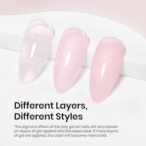Beetles Neutral Gel Nail Polish 15ml Jelly Nude Pink Gel Polish Set Sheer Pink Soak Off UV LED Translucent Effect French Nail Art Spring Summer Manicure Gift for Women thumbnail 3