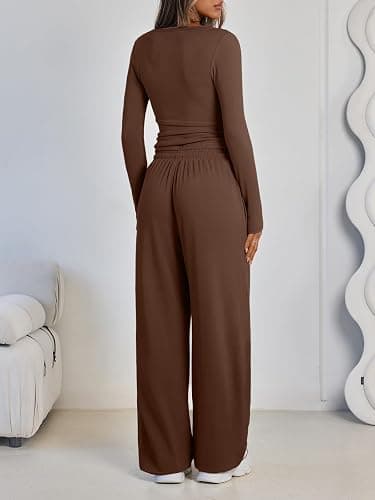 LILLUSORY 2 Piece Lounge Sets for Women 2026 Fall Fashion Outfits Sweat Set | Airport Travel Outfits, Athleisure Workout Set SweatSuits, Winter Fall Clothes, Two Piece Activewear Matching Loungewear Set thumbnail 4