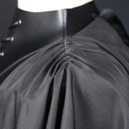 Unisex Halloween Cape Lace Up Collar Gothic Short Cosplay Cloak | Gothic Vintage Classic Design, Adult Vampire Accessory, Evening Party Cover Up, Photo Shoot Cosplay Festival Outer Attire thumbnail 3