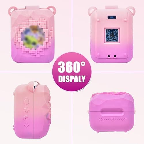 Againmore Silicone Cover Case Compatible with Bitzee Magicals Interactive Toy Digital Pet, Protective Sleeve Skin with Shoulder Strap for Virtual Electronic Pets & Accessories (Bag Only) - Pink thumbnail 2
