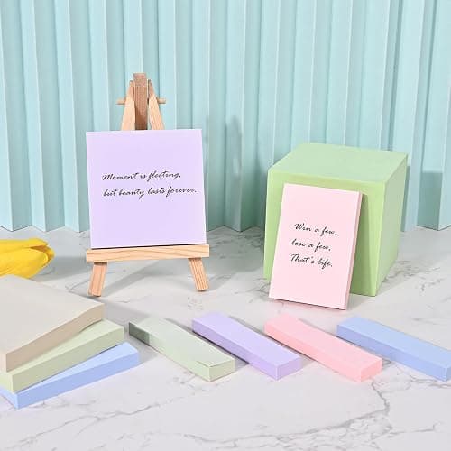 BAYTORY 6 Pads Soft Pastel Sticky Notes, Memo Sticky Note, Colorful Self-Stick Note Easy to Post for Office School Home Study (3x3 & 3x2 & 3x0.7 Inch) thumbnail 6