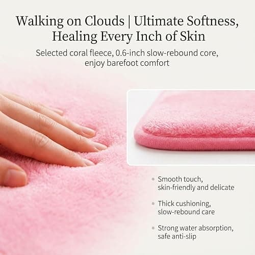 Cute Cartoon Pink Area Rugs for Bedroom Living Room Bathroom Rugs Bath Mat Door Mat Super Soft Memory Foam Design Non Slip and Absorbent 15.75 x 23.62 Inch thumbnail 4
