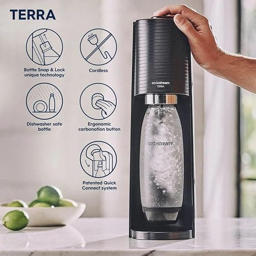 SodaStream Terra Sparkling Water Maker (White) with CO2, DWS Bottle and Bubly Drop thumbnail 8