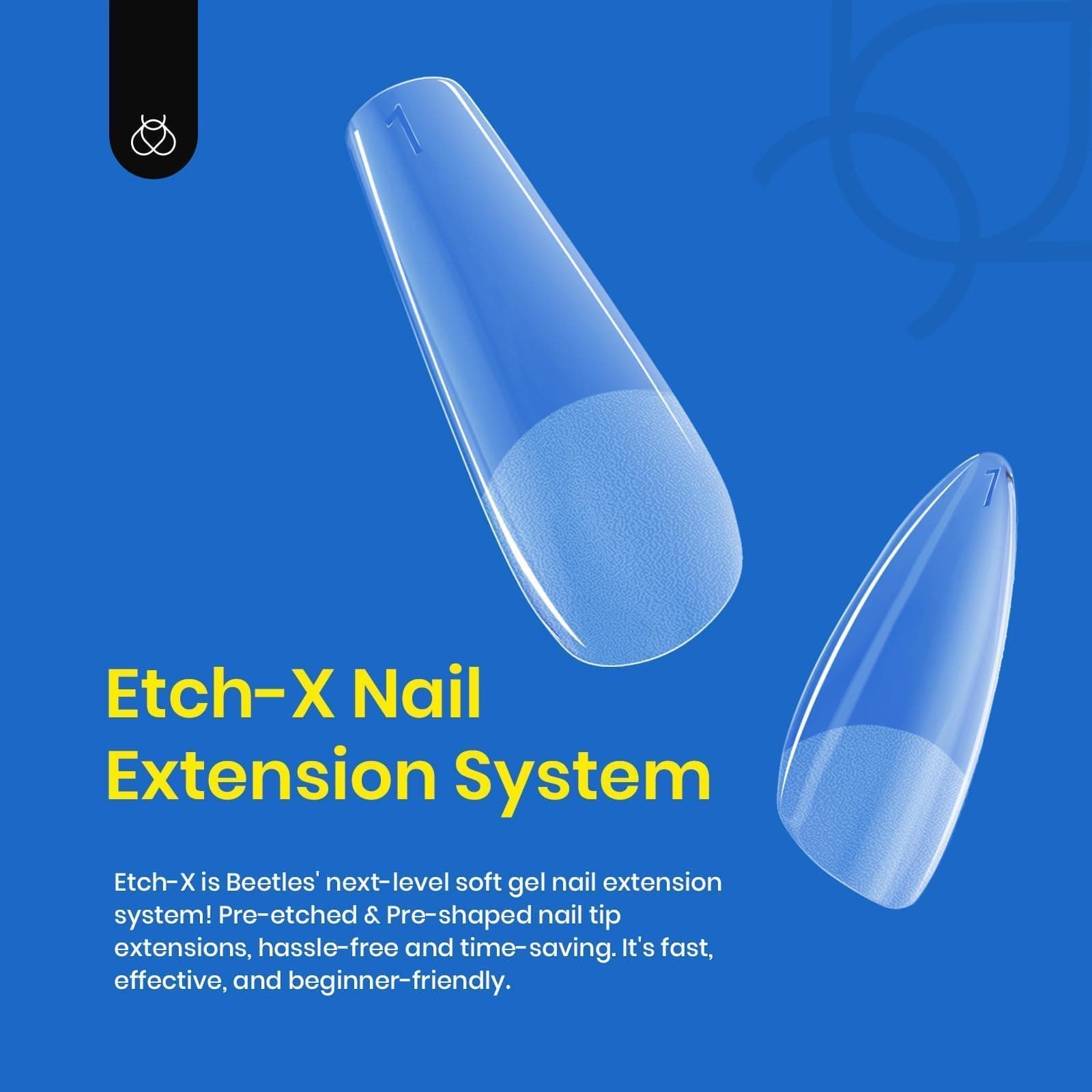 beetles Gel Polish X Nail Tips Etch Soft Gel 504Pcs Pre Filed Half Matte Short Square Full Cover False Fake Clear Acrylic Press on Nails for DIY Extension and Salon Use Medium thumbnail 2
