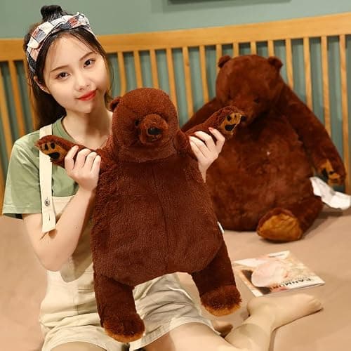MIAOHAHA 23.6in Dark Brown Teddy Bear Plush Toy Simulation Djungelskog Teddy Bear Stuffed Animal Doll Home Decor Gift for Kids and Friends (23.6inch/60cm) thumbnail 4