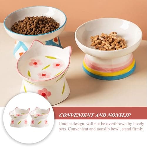 Zerodeko Ceramic Elevated Cat Bowl with Tilted Design 4.5 Inch Raised Pet Feeding Dish for Comfortable Neck Positioning Non-Slip Base Suitable for Small Cats and Dogs thumbnail 9