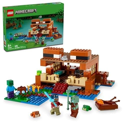 LEGO Minecraft The Frog House Building Toy for Kids, Minecraft Toy Featuring Animals, a Toy Boat and Mob Figures, Gaming Gift for Girls and Boys Ages 8 and Up, 21256 - Image 1