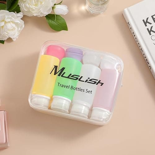 Muslish 21 Pack Leak Proof Silicone Travel Bottles Set, TSA Approved Containers for Toiletries, Travel Size Accessories and Shampoo Conditioner Bottles with Toiletry Bag (BPA Free) thumbnail 7