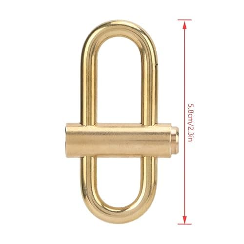 SNOQ Brass Lock Clip Key Holder, Slide Locking Carabiner Oval Durable Wear Resistant Elegant for Hiking, SNOQrBOOiS6 thumbnail 2