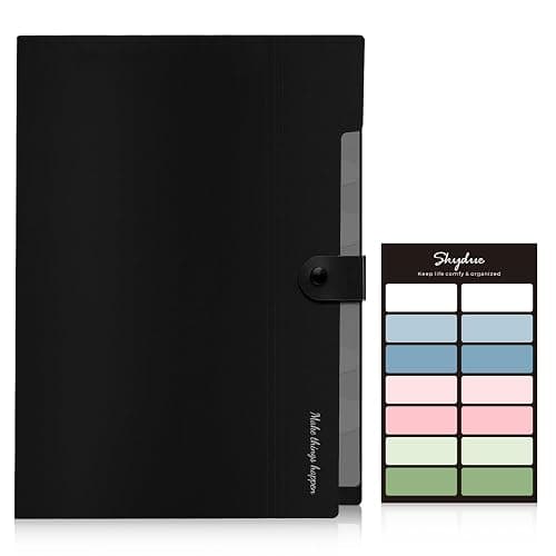 SKYDUE 8 Pockets Expanding File Folders, Accordion Folders, Portable Paper Bill Receipt Organizer, Letter Size, Home College School Office Supplies, Black thumbnail 4