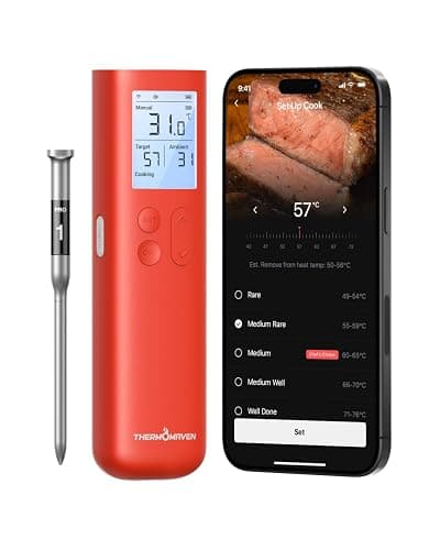 ThermoMaven G1 Wireless Meat Thermometer, WiFi & Sub-1G, 10x Signal | 6 Sensors, ±0.3°C Accuracy, APP & Standalone Base, IPX8 Waterproof Temperature Probe for BBQ Grill Oven Smoker Air Fryer - Image 1