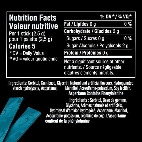 5 GUM, Wintermint-Ascent Flavoured Sugar Free Chewing Gum, 15 Sticks, 10 Packs thumbnail 2