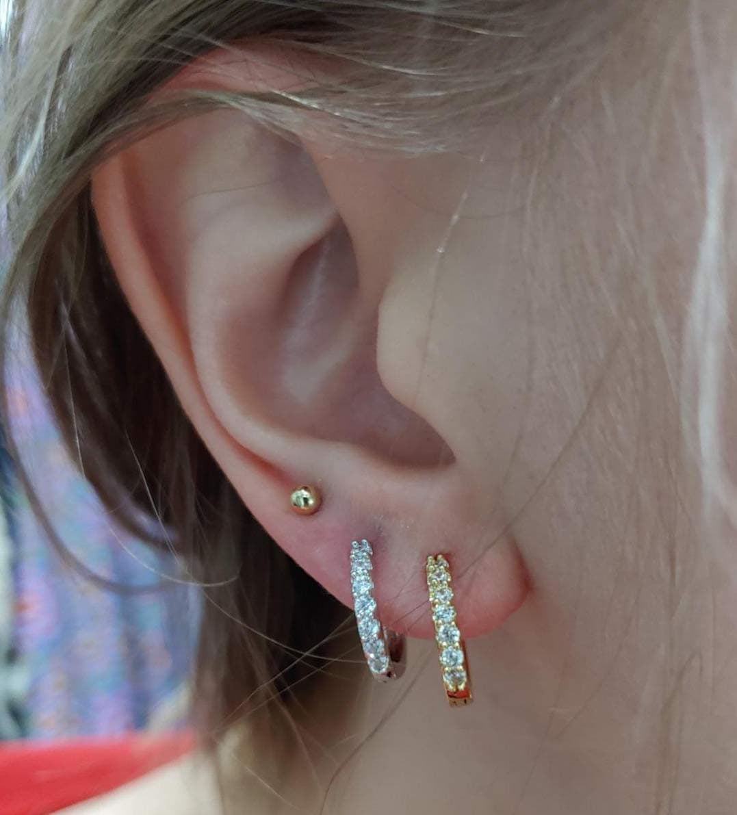 3 Pairs Sterling Silver Small Hoop Earrings Tiny Cartilage Earring Cubic Zirconia Cuff Huggie Earrings Mini Hoops Earrings Piercing for Women Girls thumbnail 6