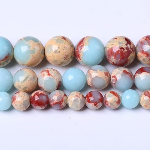 60PCS 6MM Natural Longevity Mountain Beads Round Loose Stone Beads for Jewelry Making DIY Energy Stone Healing Power Bracelet 15" thumbnail 2