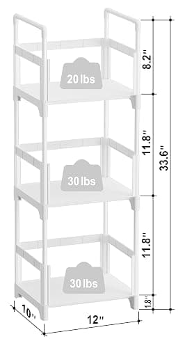 FIDUCIAL HOME 3 Tiers Small Bookshelf Book Shelf White Kids Bookcase Mini Short Book Rack Storage Organizer Easy Assemble, Sturdy thumbnail 3