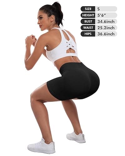 ATHVOTAR Workout Gym Shorts Women, High Waisted Seamless Butt Lifting Scrunch Butt Sports Shorts thumbnail 6