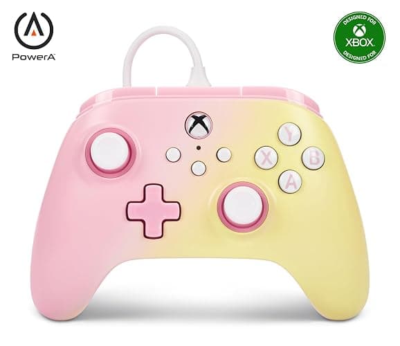 PowerA Advantage Wired Controller for Xbox Series X|S - Pink Lemonade, Xbox Controller with Detachable 10ft USB-C Cable, Mappable Buttons, Trigger Locks and Rumble Motors, Officially Licensed for Xbox - Image 1
