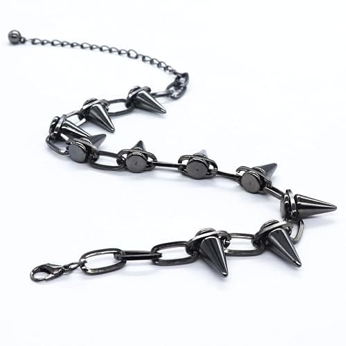Reaowazo Spike Chokers for Women Choker Goth Necklaces Mens Chain Choker Collar Punk Streetwear Handmade Adjustable Vintage Rivet Jewelry thumbnail 6