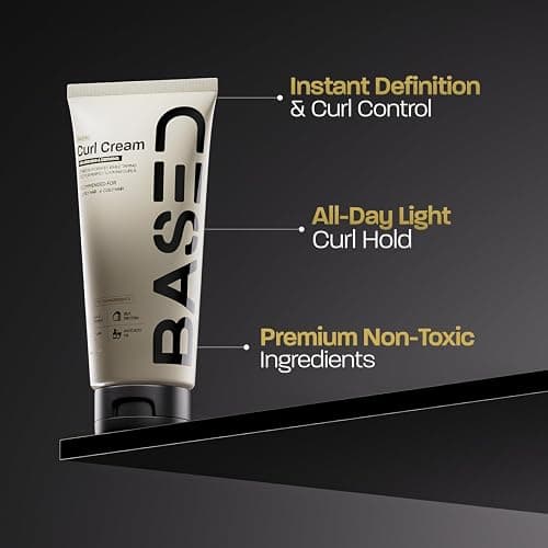 BASED Curl Cream, Defines Curls, Controls Frizz, Medium Hold, Hydrates & Nourishes with Agave, Silk Protein & Castor Oil, No Harmful Chemicals or Artificial Fragrance (8.5 Oz Pack of 1) thumbnail 4