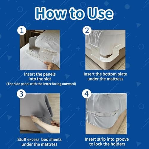 Jzla pro Lock Sheet Holders Keep Sheets Tight Heavy Duty Bed Sheet Holder Corner Fitted Sheet Straps Fit All Mattress Size Easy Installation - White thumbnail 3