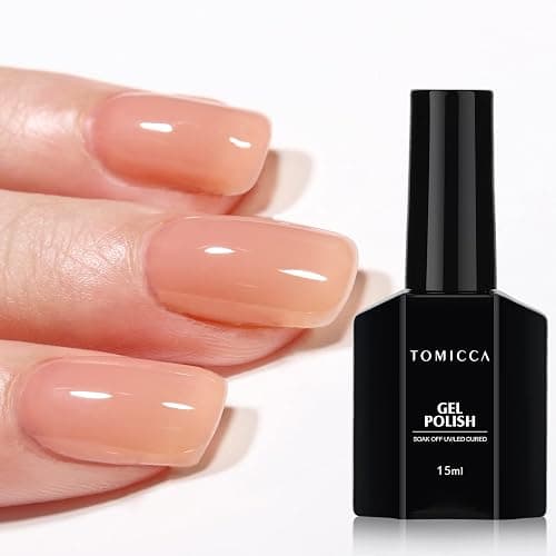 TOMICCA Nude Gel Nail Polish - Clear, Jelly, Translucent Nude - Quick Dry, Long Lasting UV Neutral Gel Polish for Nail Art Manicure - Image 1
