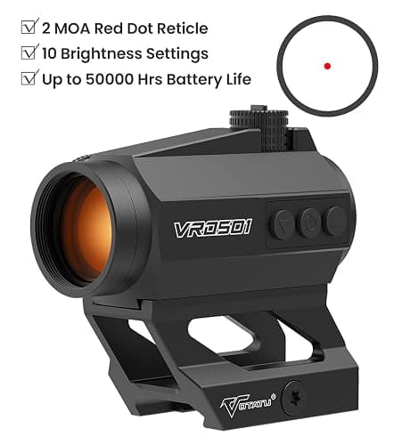 Votatu Red Dot Sight, VRD501 Auto Off and Motion Awake Red Dot Site with Co-Witness and Low-Profile Mount, Anti-Reflection Device and Flip Up Lens Cover thumbnail 4