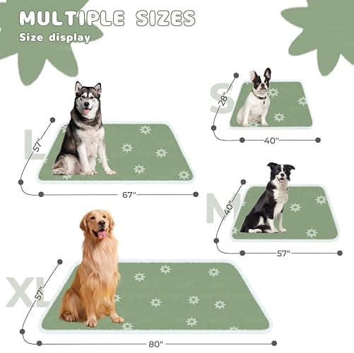 Luciphia Waterproof Pet Blanket for Medium Large Dogs Washable Fluffy Thick Jacquard Shag Fleece Warm Sherpa 3D Textured Flower Print for Cats Puppy Couch Protection (Green,40x28 inches) thumbnail 2