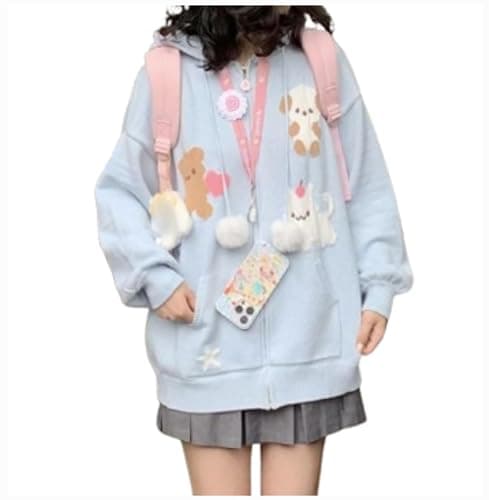 Erqiroc Kawaii Animal Graphic Knitted Cardigan Cutecore Cat Print Sweater Star Sweater Shoujo - Image 1