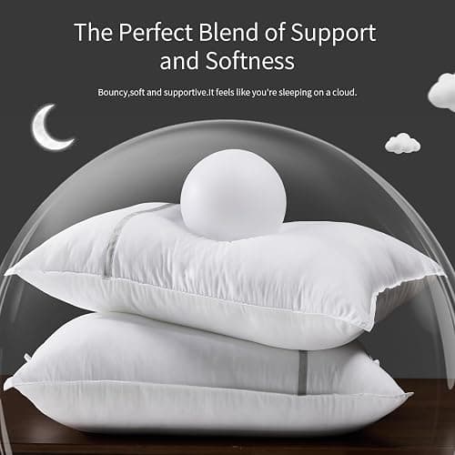 MUFEW Bed Pillows Standard Size Set of 2, Medium Firm Hotel Pillows for Sleeping, Cooling Pillows for Side & Back Sleepers, Down Alternative Filling, 20 x 26 Inches thumbnail 2