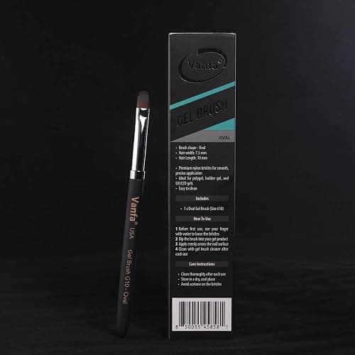 Vanfa Gel Nail Brush for Builder Gel, Polygel, HardGel, Nail Painting (G10 - Oval Head, Pack of 1) thumbnail 4