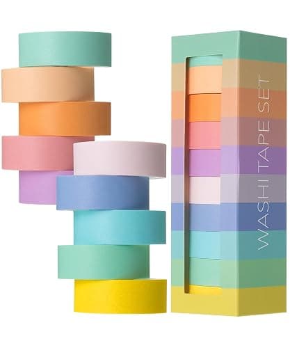 Mr. Pen- Washi Tape Set, 10 Rolls, 5.5 Yards/Roll, Washi Tape for Scrapbook | Arts, Crafts, Journals and Planners, Pastel Harmony - Image 1