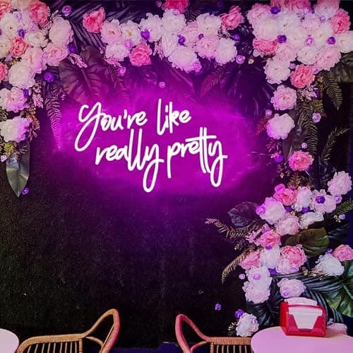DAKABUKA You Are Like Really Pretty Neon Sign Pink Room Decor LED Neon Signs Wall Decor For Bedroom Bachelorette Party Teen Girls Room With Dimmable Switch USB Power(16.9 * 10.6inches) thumbnail 2