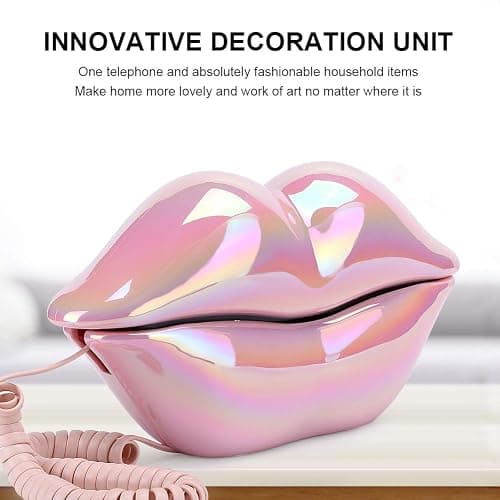 Corded Sexy Lip Telephone, Real Work Mouth Landline Phones, Wired Lip Phone for Decoration/Home/Office/Art Decor thumbnail 3