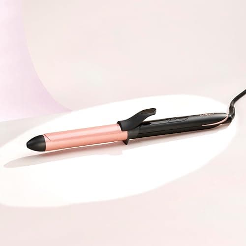 BaByliss Rose-Quartz 25mm Curling Tong - Hair Curler for Natural Waves and Curls, Ceramic, 6 Heat Settings 160°C to 210°C, Pink & Black, C451U - Multicolored thumbnail 8