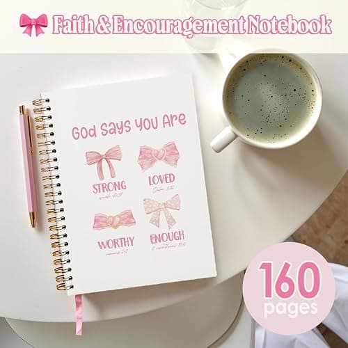 PLKMN Bible Journal Notebook for Women Girls, Pink Bow Coquette Notebook, Christian Notebook for Women, Notebook for Bible Notes, Bible Journal Notebooks for Note Taking 5.5x8.3 Inch thumbnail 5