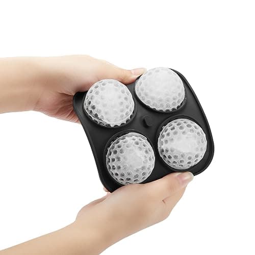 ACOOKEE Novelty Golf Gifts Ball Ice Maker Mold, 2.2" Large Sphere Round Ice Cube Mold for Cocktails, Whiskey, Bourbon Chilling, 4 Hole Fun Shapes Big Silicone Circle Ice Cube Trays thumbnail 5