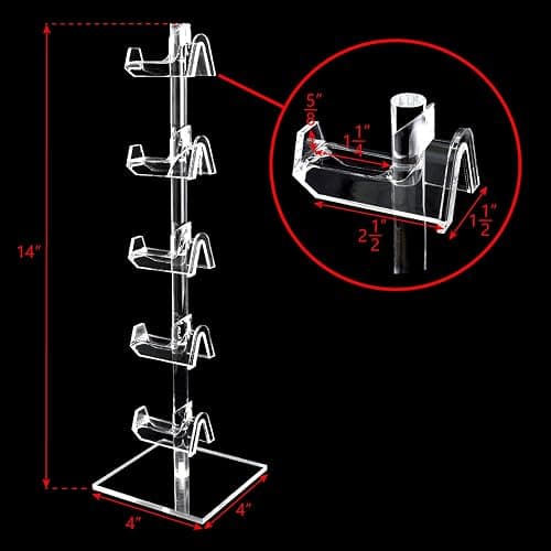 MOOCA 2 Pcs Set Premium Acrylic Sunglass Organizer, Glasses Holder, Sunglass Holder, Glasses Stand, Eye Glass Holder, 5 Frames for Each thumbnail 3